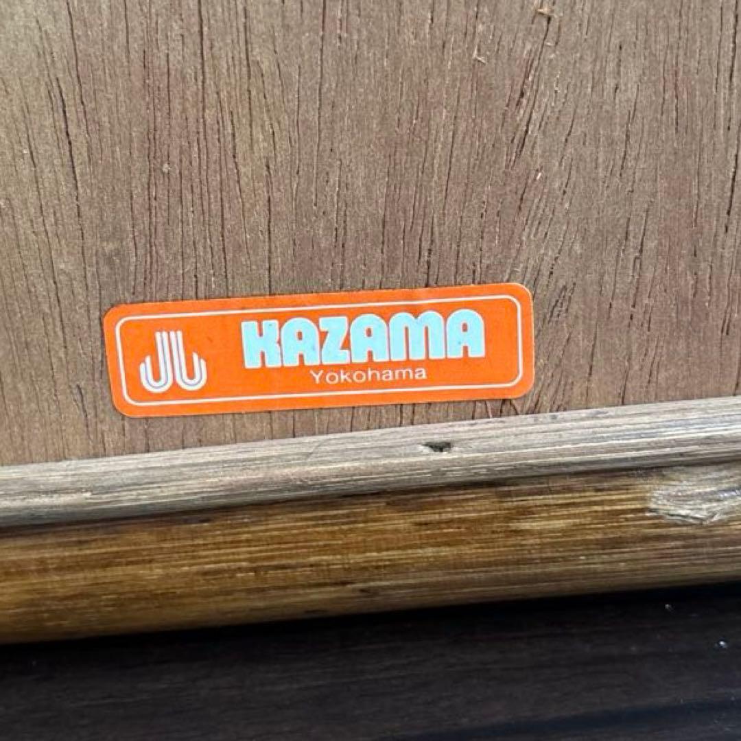 カザマ ラタン ウォールミラー 鏡 ヴィンテージ レトロ 籐 アンティーク