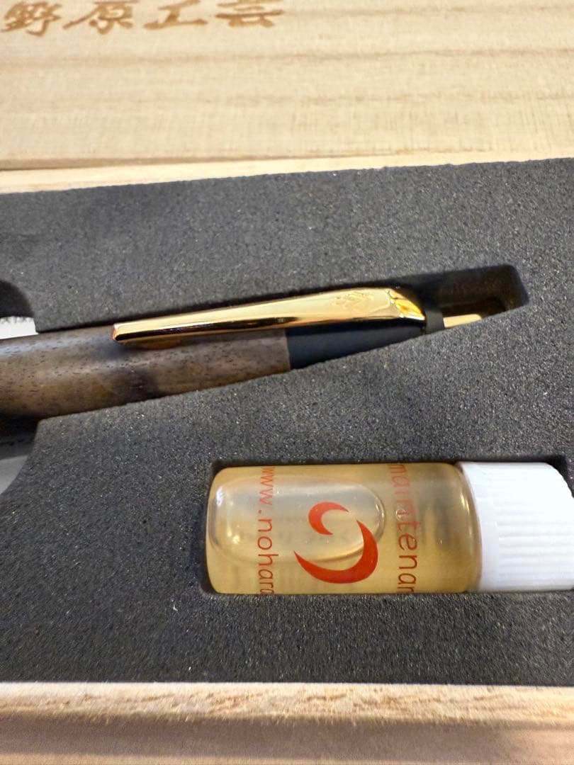 野原工芸 特上黒柿 ボールペン スタンダード ゴールド SANZOクリップ