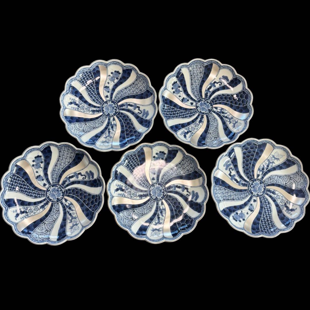 新品　林九郎　波佐見焼　銀彩祥瑞　藍青　取皿　古伊万里 セット　人気　お正月　J