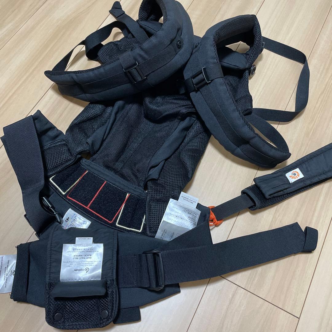 【美品】エルゴ オムニ360 クールエア メッシュ 前向き抱っこ 黒