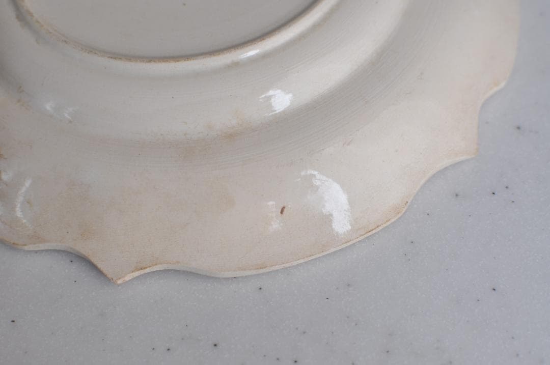 フランスアンティーク　ランヴェルヴィレー　１９世紀　レリーフ皿　　 (3549)