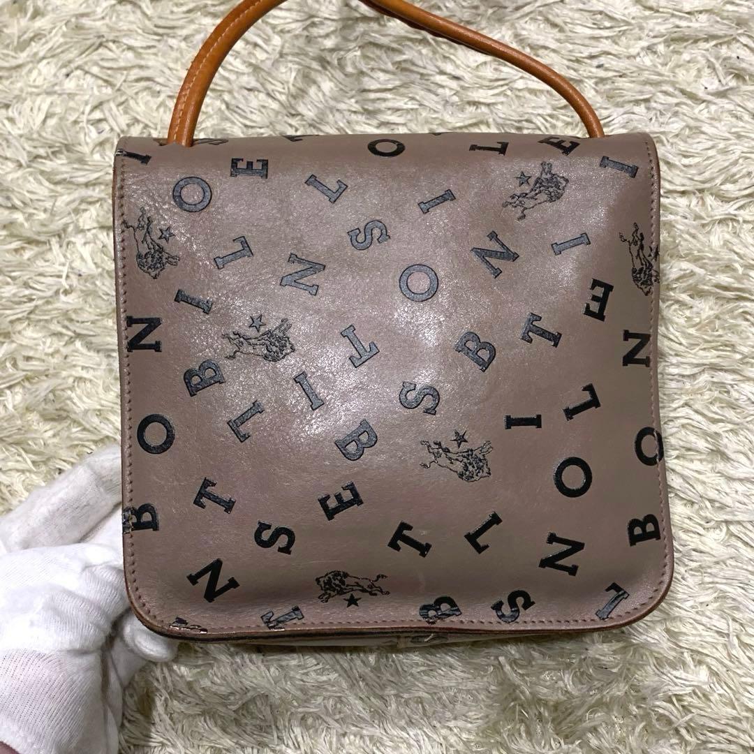 美品✨イルビゾンテ ショルダーバック 日本限定 ロゴ総柄 レザー グレージュ
