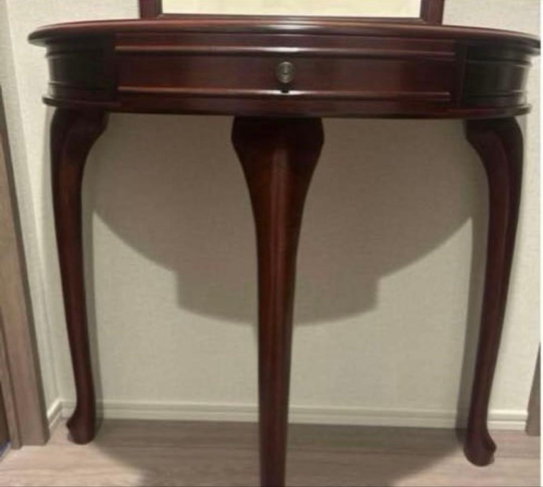 ☆高級家具☆木製ダークブラウン コンソールテーブル引き出し付