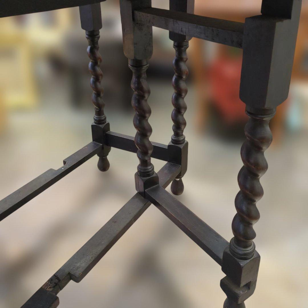 アンティーク ダークブラウン ドロップリーフテーブル　木製　机