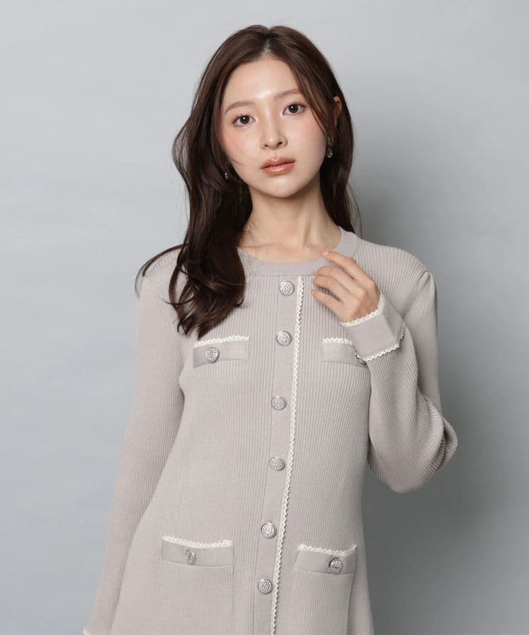 Apuweiser-rich　衿付2wayニットワンピース ルミネ限定グレージュ