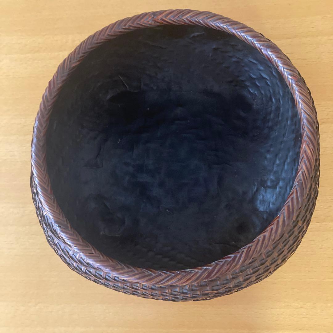 茶道具　炭斗　達磨籠　竹元