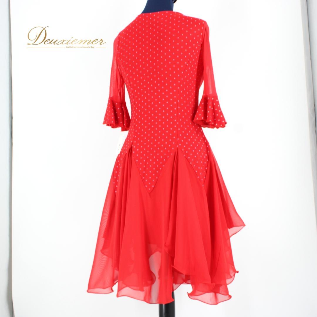 【美品タグ付き 社交ダンス衣装】ワンピース ドレス ICHIOKU 赤 レッド