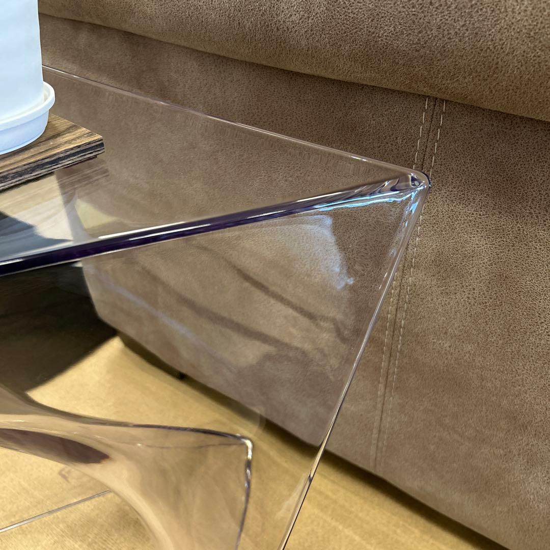 新品☆おしゃれサイドテーブル 花台 ナイトテーブル クリア モダン オブジェ