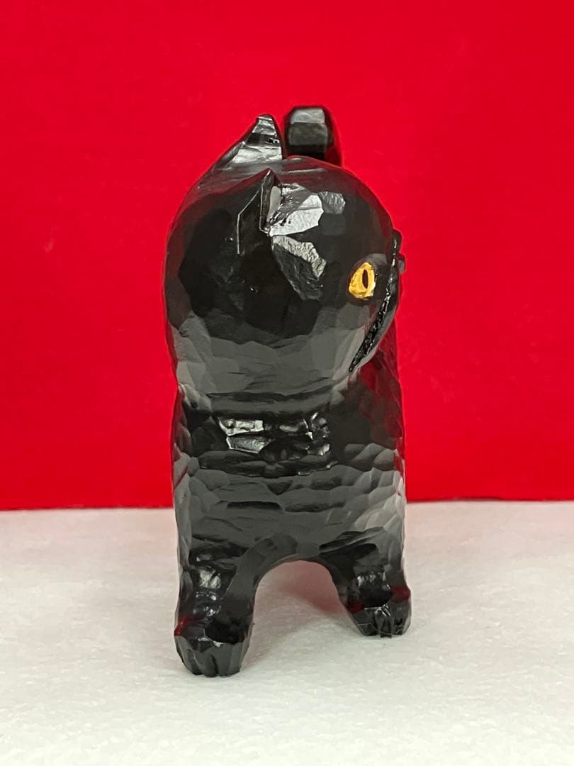 黒猫（小）3体　木彫り　置物