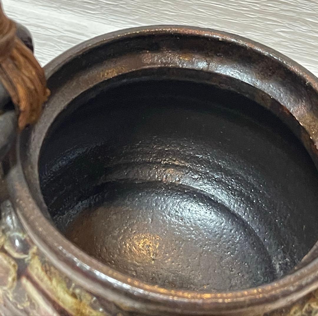 未使用品　信楽焼手作り土瓶型花瓶　飾り物　インテリア　195