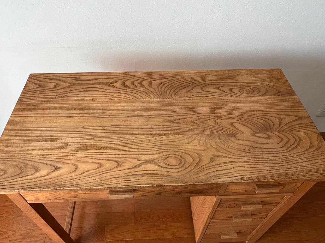 【ひでじ工房】ワークデスク 無垢勉強机PC台チェスト付【昭和レトロ】