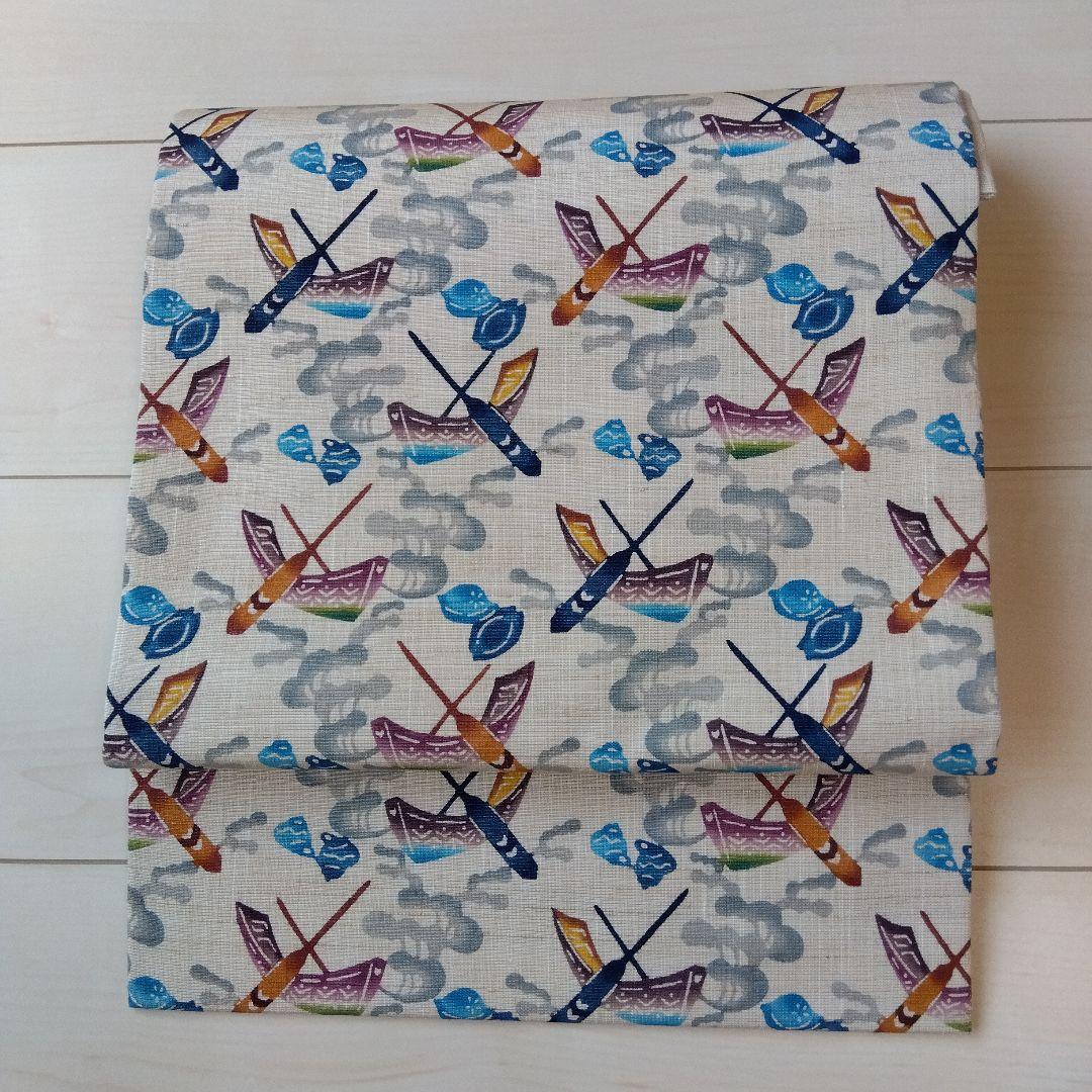 まっくのさくらです。名古屋帯　城間栄順　琉球紅型　証紙あり　落款あり