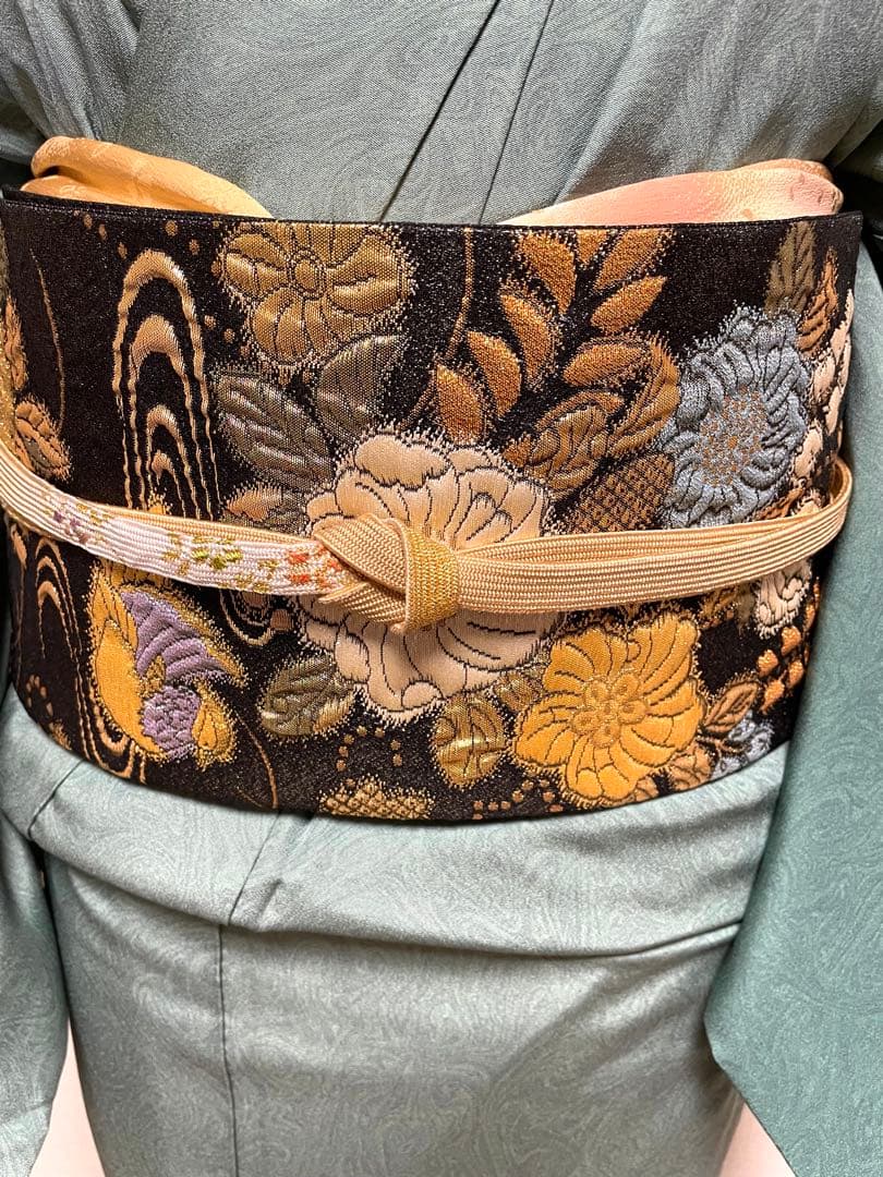 ♦️逸品　辻ヶ花模様　二重太鼓の作り帯