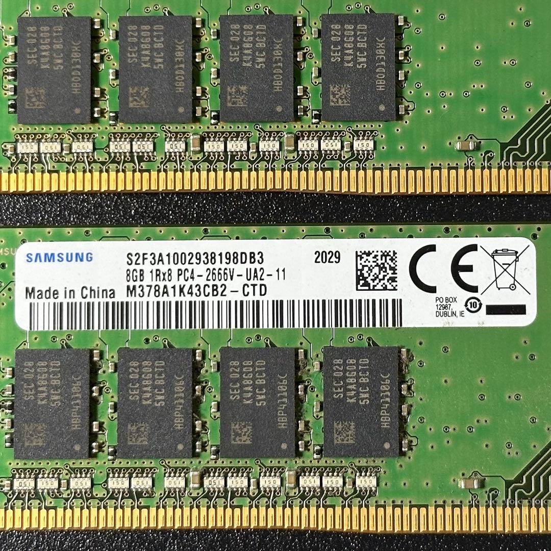 【動作保証】DDR4-2666 16GB(8GB×2) Samsung p103