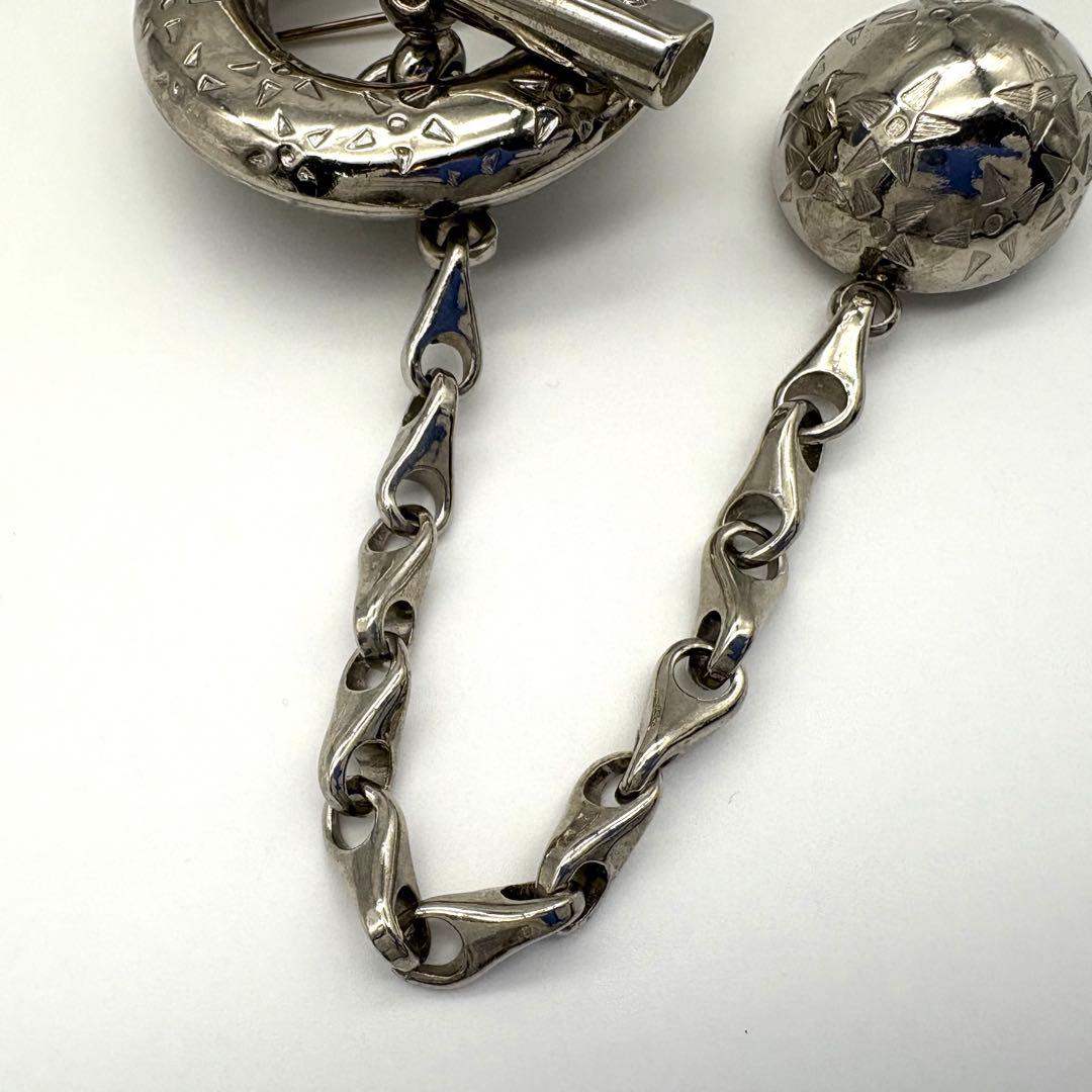 CELINE セリーヌ ブローチ ヴィンテージ ツイスト スターボール シルバー