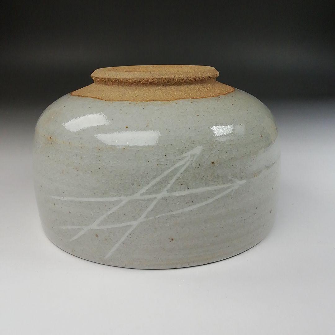 Ｔ２１　茶碗　『三島茶碗』『御題　葉』『田沼春二作』　共箱　抹茶碗　茶道具