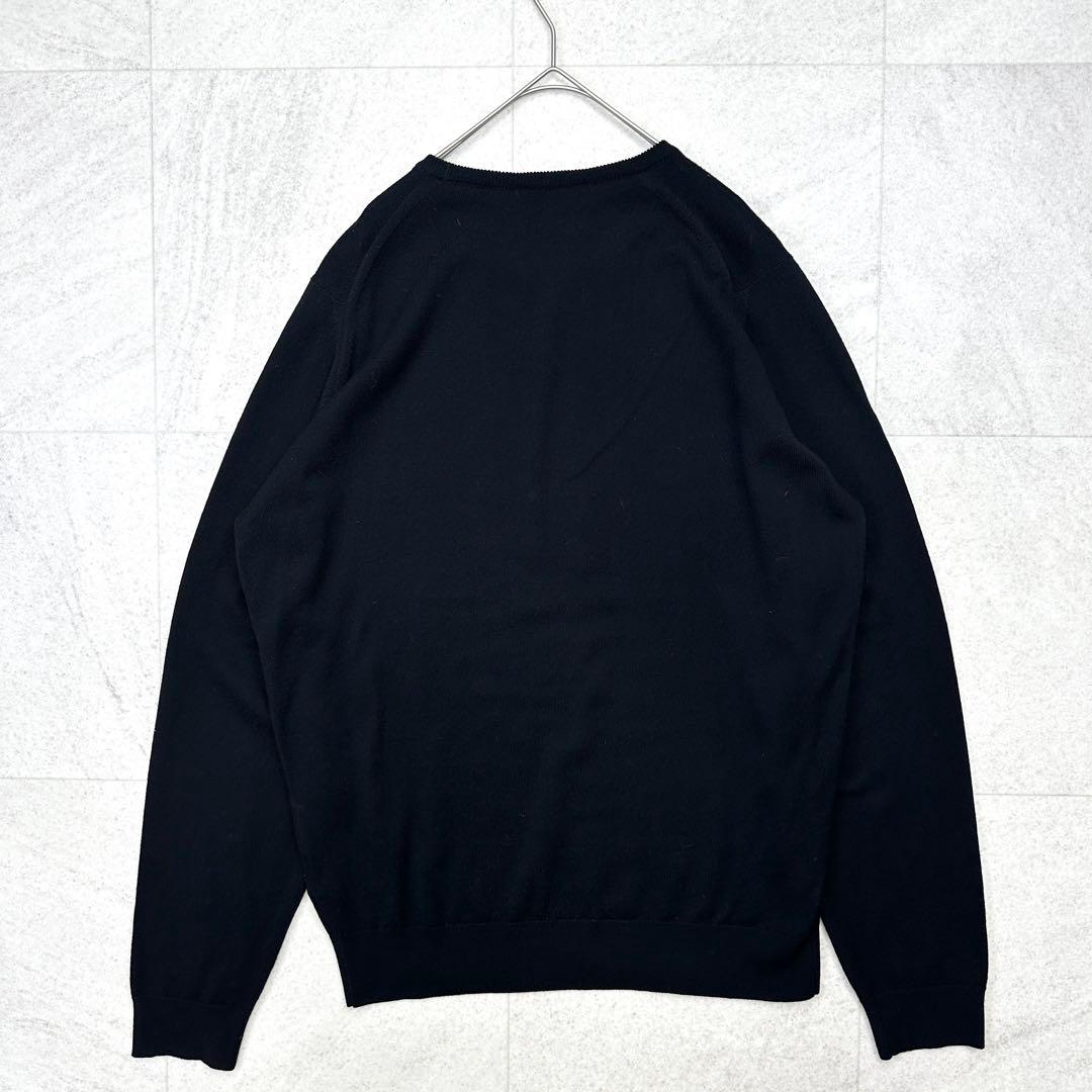 美品【ジョンスメドレー】メリノウール ニット クルーネック 現行タグ 黒 長袖
