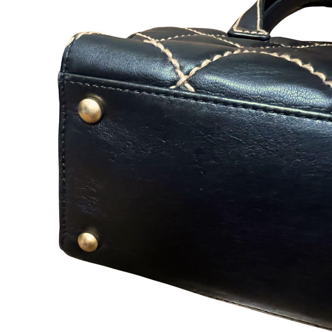 美品CHANEL トートバッグ ワイルドステッチ ブラック レザー キルティング