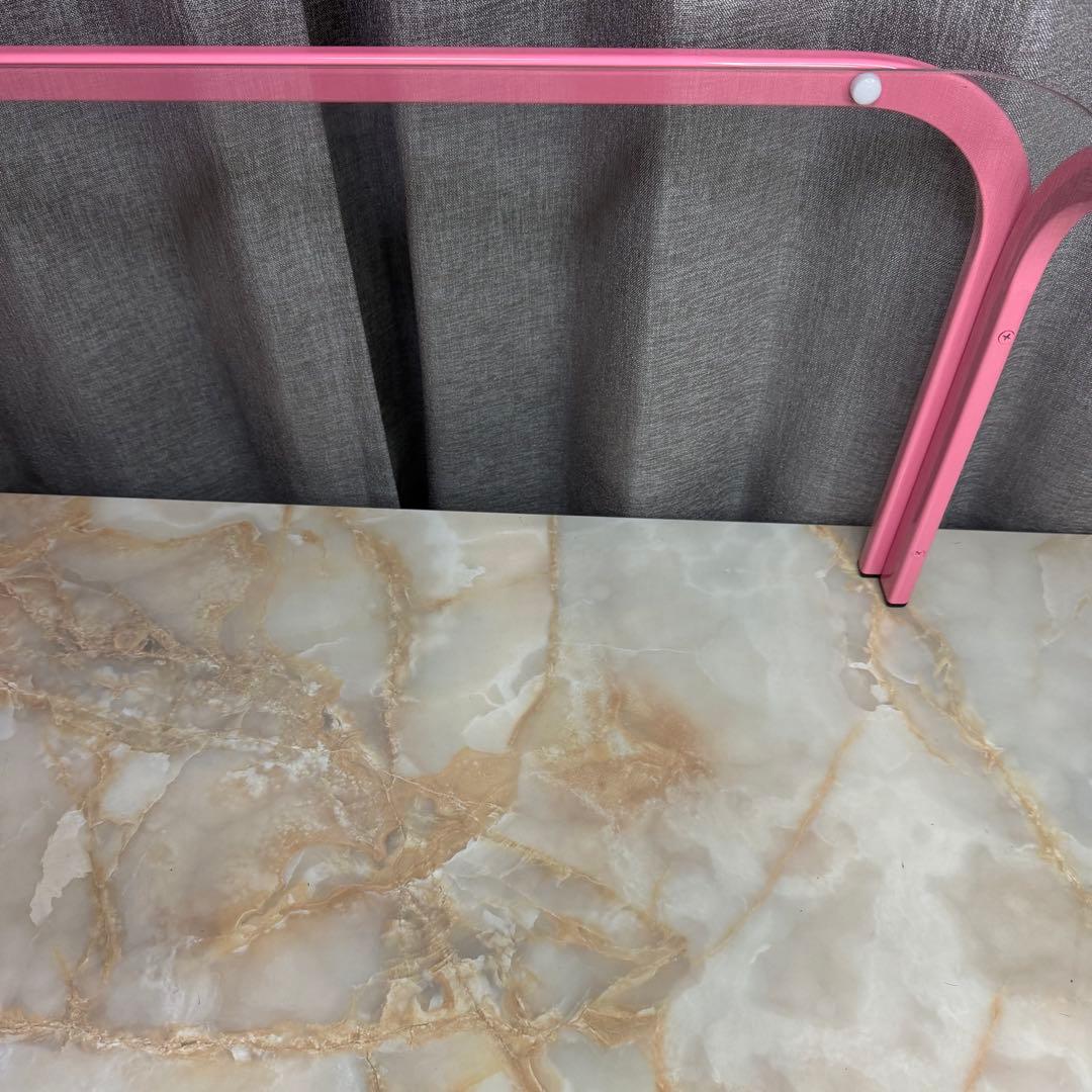 ガラステーブル ファンシーピンク 昭和 80s レトロ