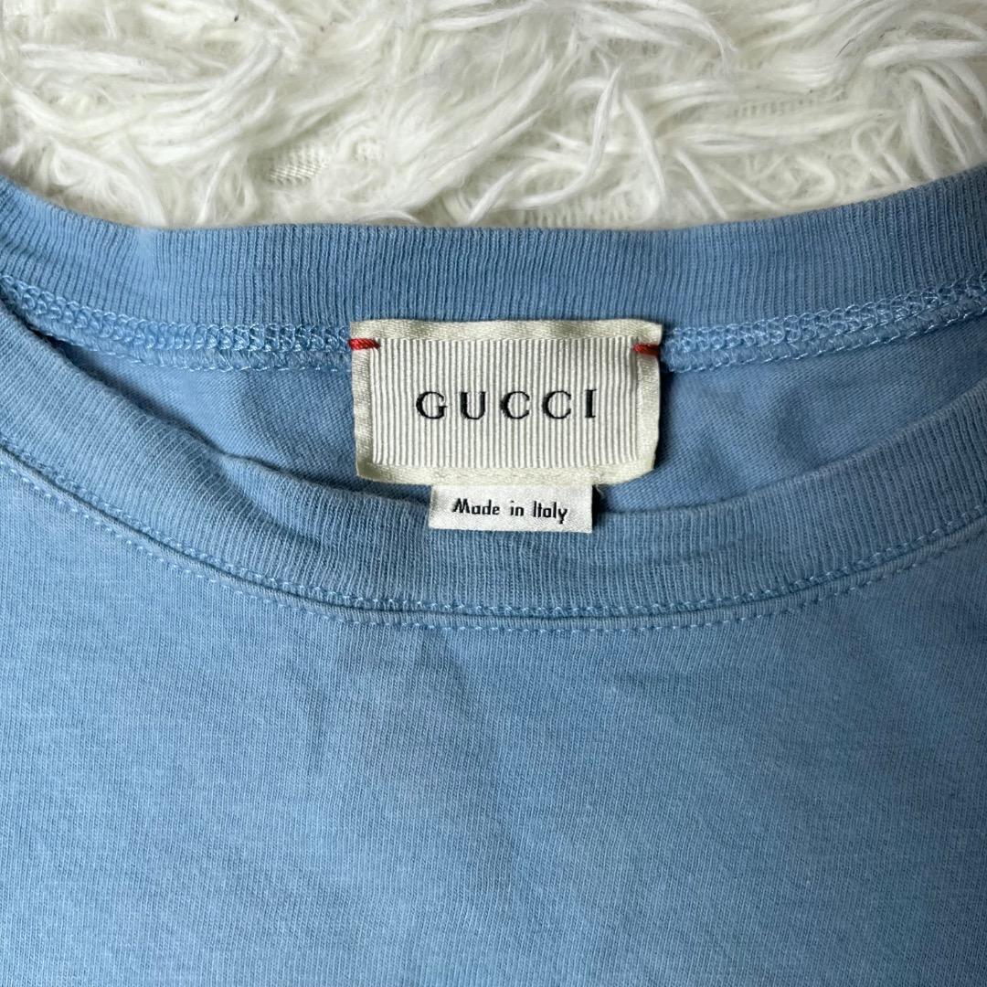 グッチ GUCCI Tシャツ 半袖 GGロゴ プリント 140 10 ブルー
