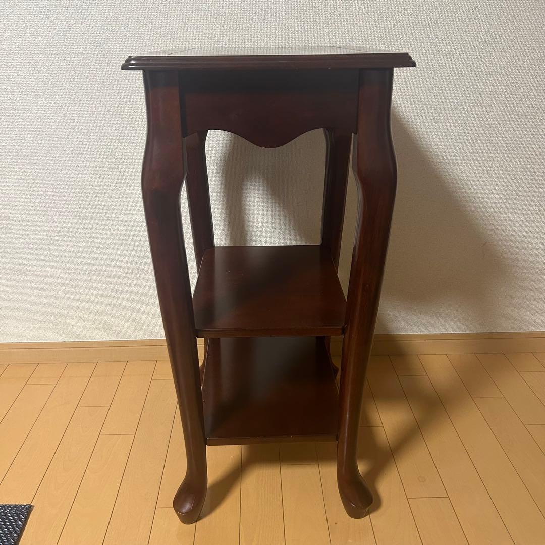 イトーヨーカ堂 ビンテージ アンティーク家具 木製サイドテーブル ブラウン 猫足