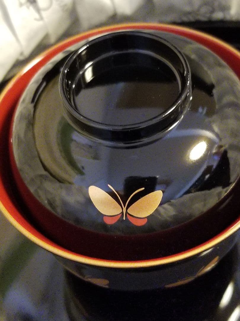 ハナエモリ漆お椀5客と盆セット