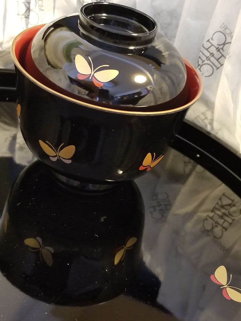 ハナエモリ漆お椀5客と盆セット