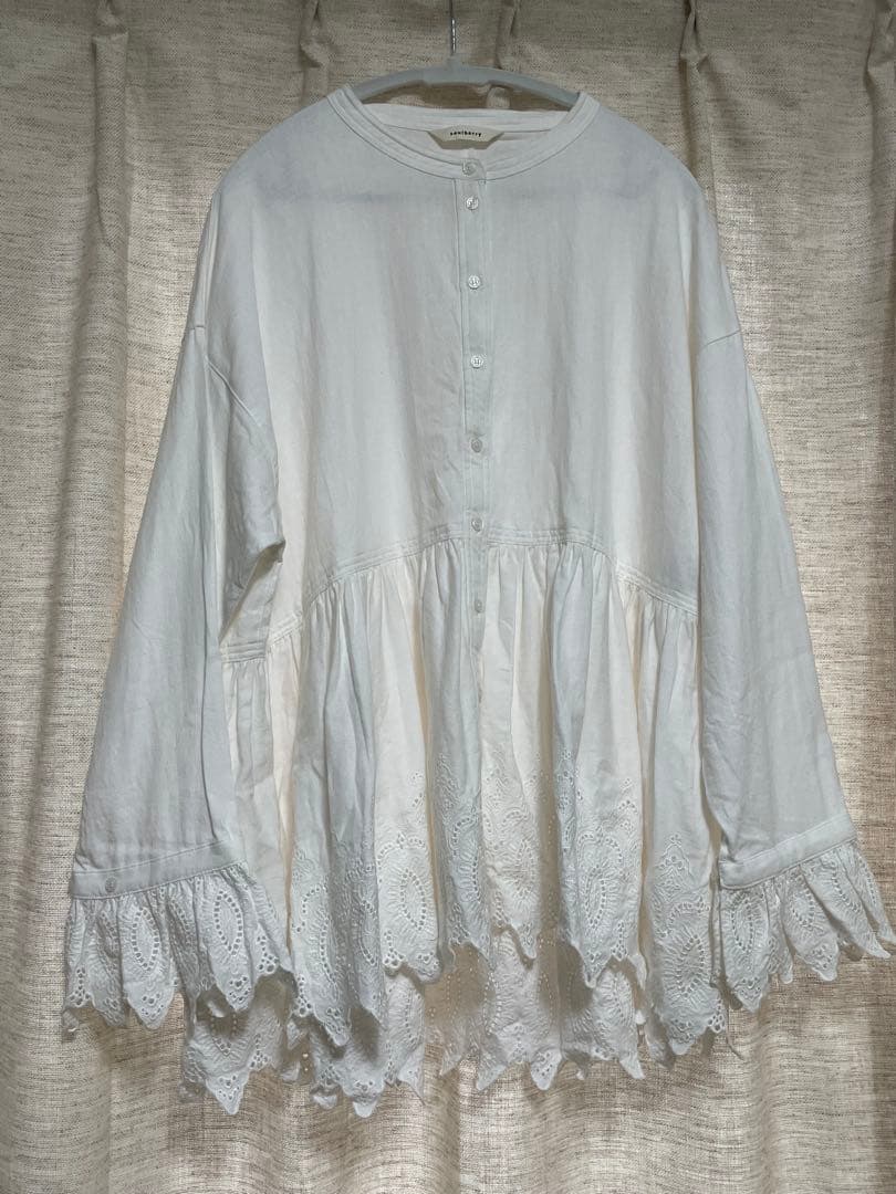 【soulberry】ニットの裾からひらりと出したいレースのブラウス【3L】