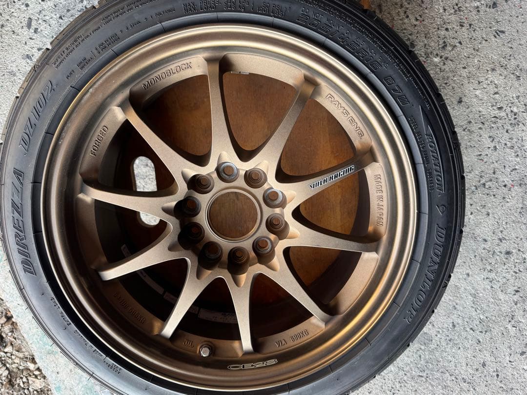 DUNLOP DZ102 205/45R16. VOLK CE28 4本セット