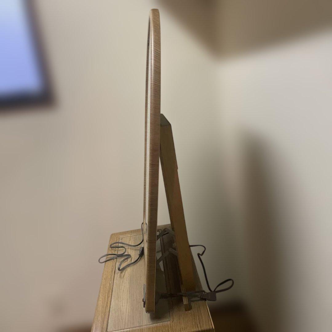 昭和レトロ　木製ドレッサー・鏡台 椅子付き　ナチュラルウッド　さいたま市引取限定