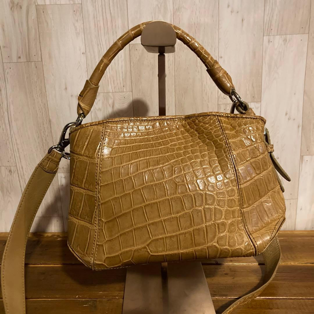 【希少】GARBO ガルボ　最高級　マテリアルクロコダイル　2WAY ショルダー