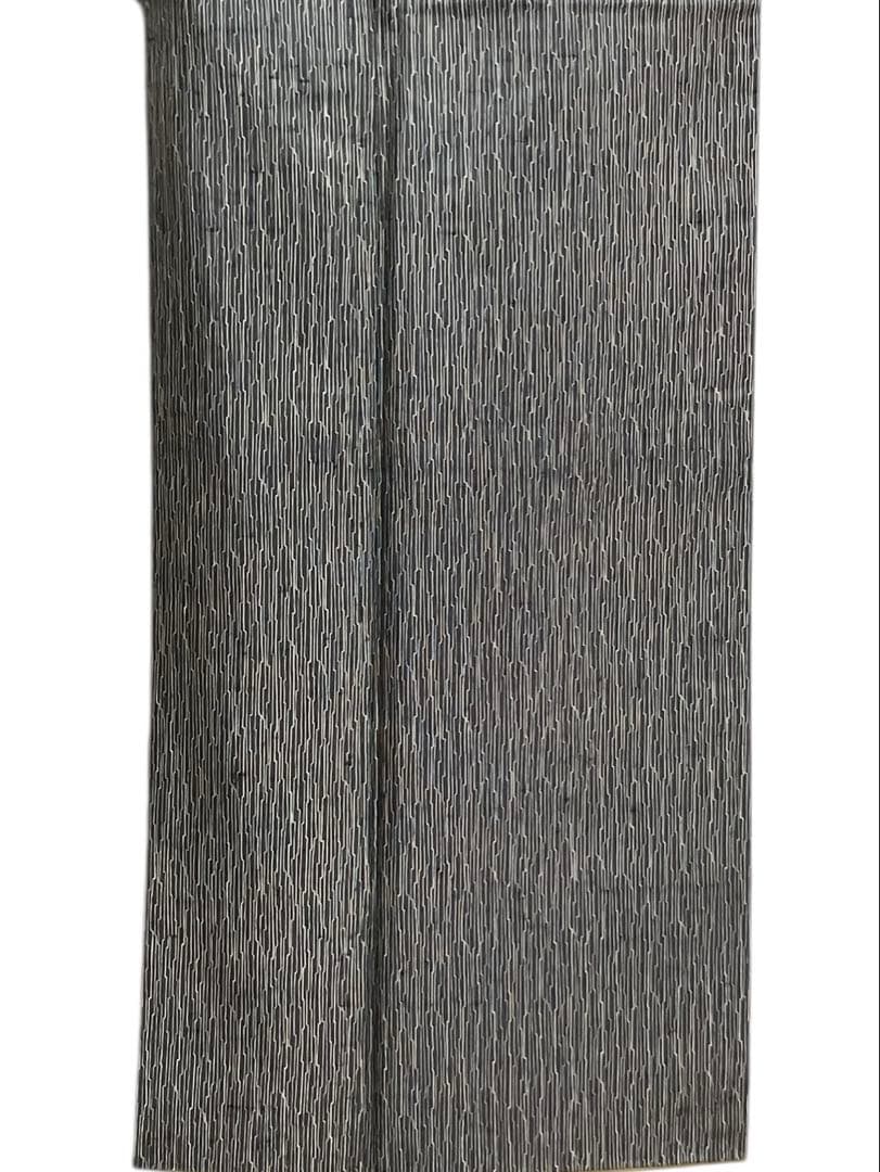 牛首紬 小紋 正絹 変わり縦縞 美品 イ6631