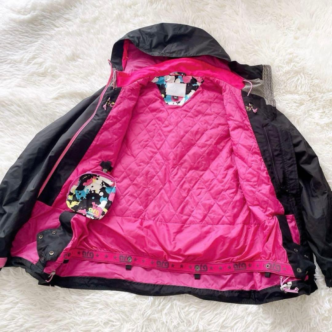 arg FILA 黒ピンク スキーウェア スノボーウェア上下セット Mレディース