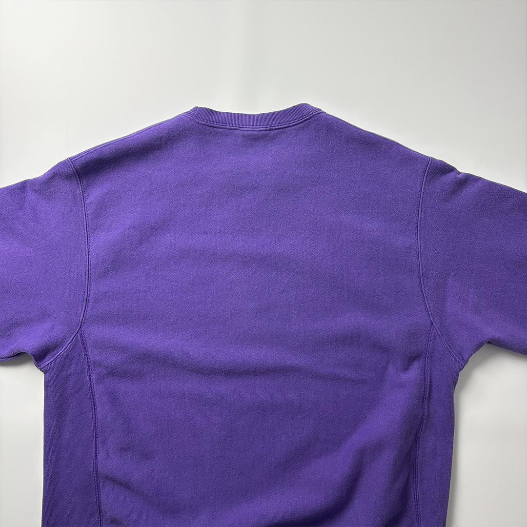 champion リバースウィーブ L パープル スウェット 無地 目あり