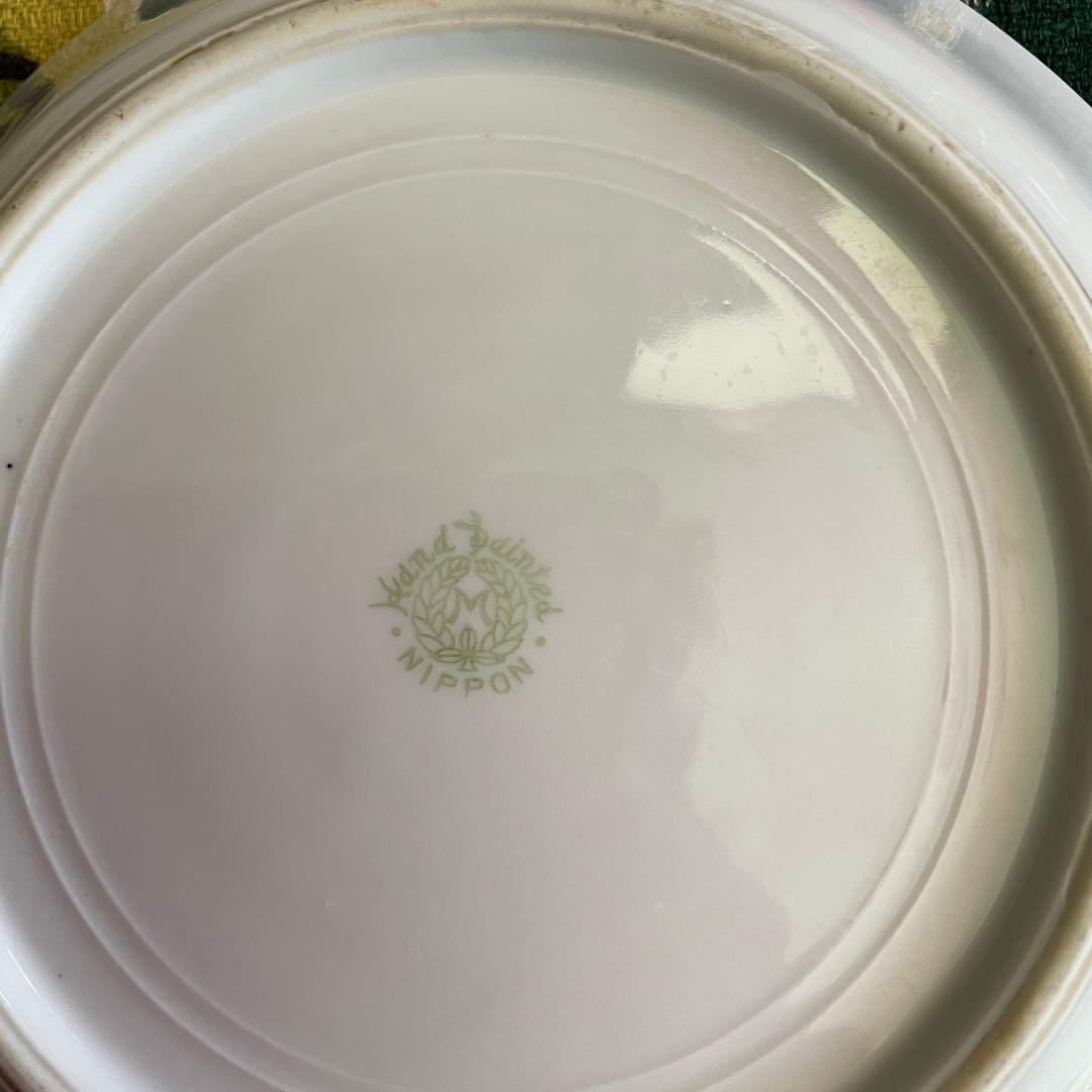 貴重品！オールドノリタケ　ハンドペイント燕と風景画アンティーク食器/明治大正時代