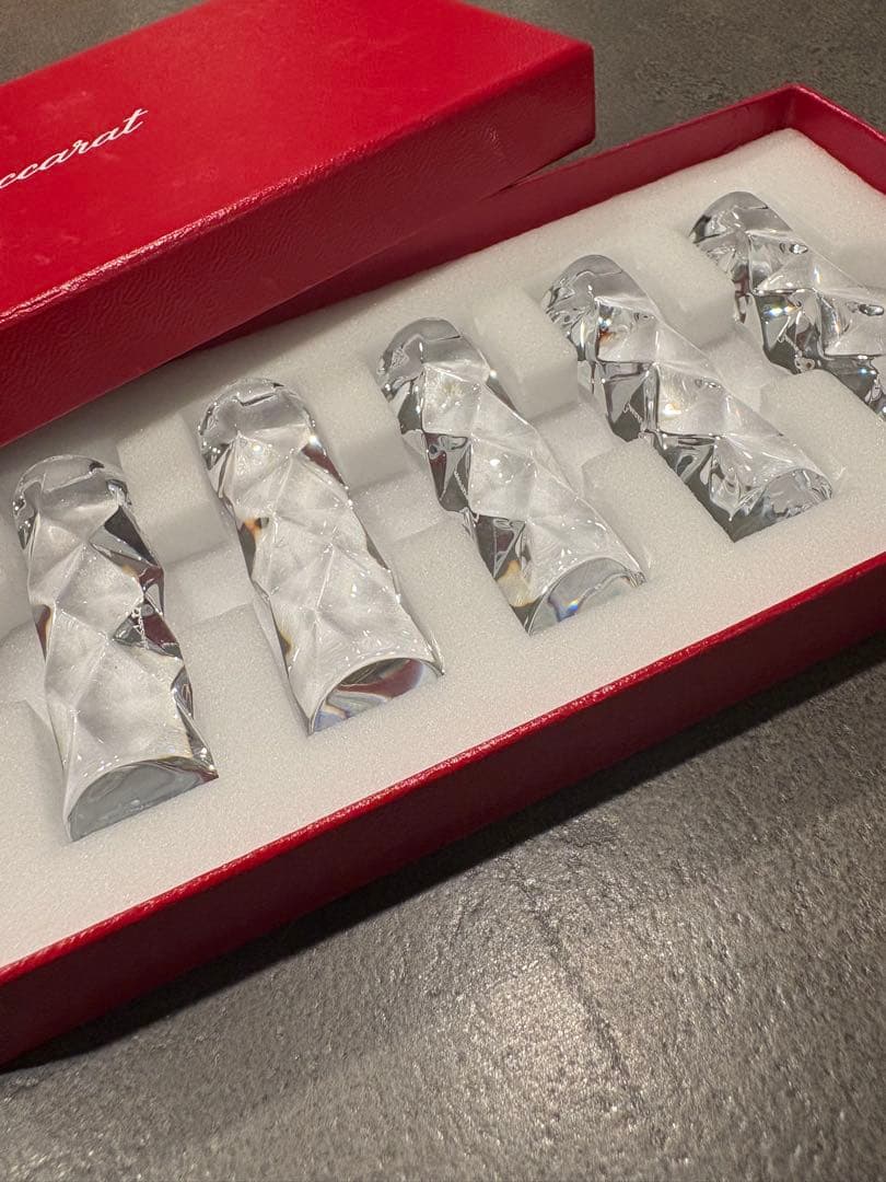 Baccarat バカラクリスタル箸置き 5個セット