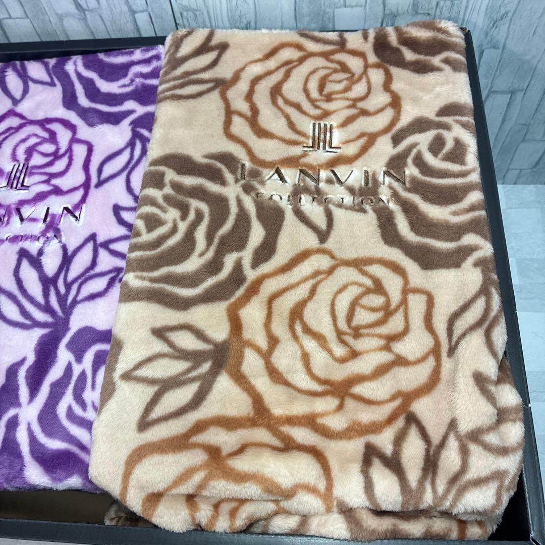 ランバン 薔薇柄　ニューマイヤー 毛布