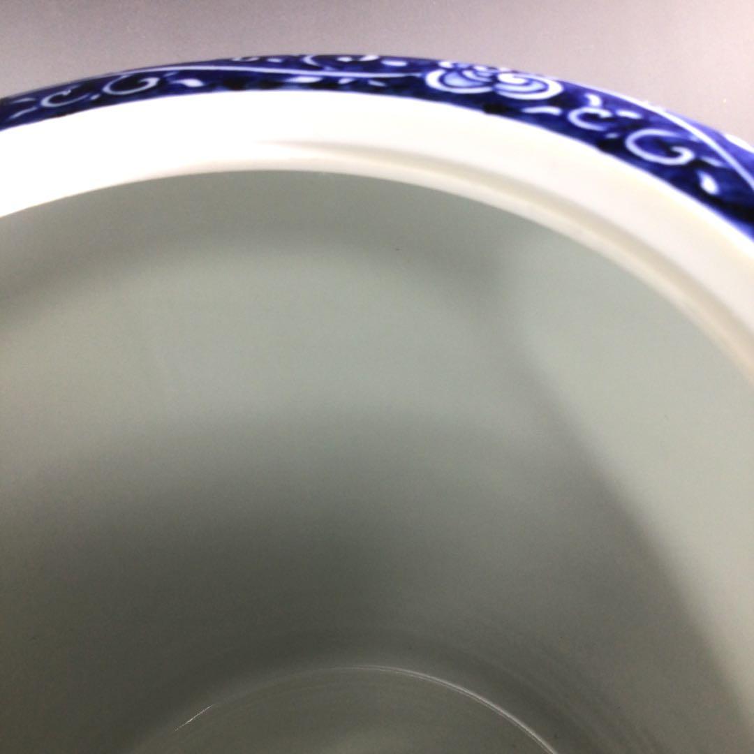 Ｐ８５７　水指　『勝美永泉造』『染付祥瑞文』『腰捻水指』　共箱　茶道具