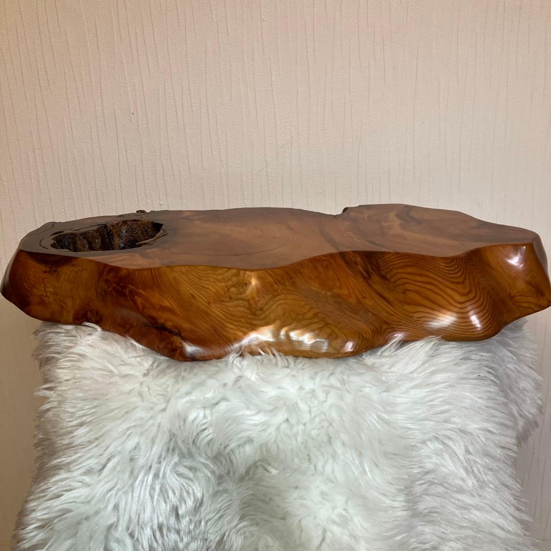 希少品　屋久杉飾り台　一枚板　屋久杉　置台　屋久杉工芸品　世界遺産　花台　刻印有