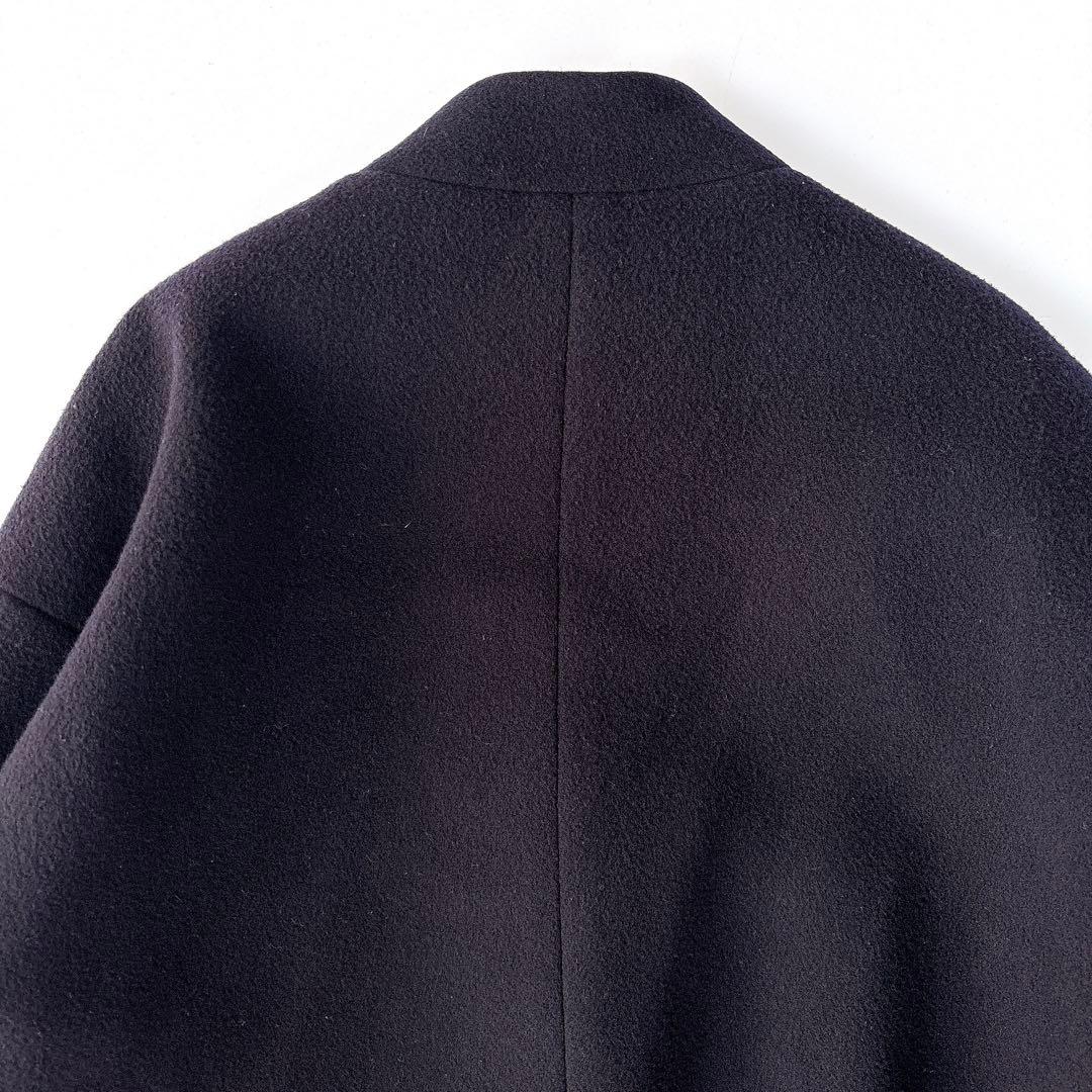え*り様 美品⁑バビロン　2022 ウールコクーンコート　ネイビー　ノーカラージ
