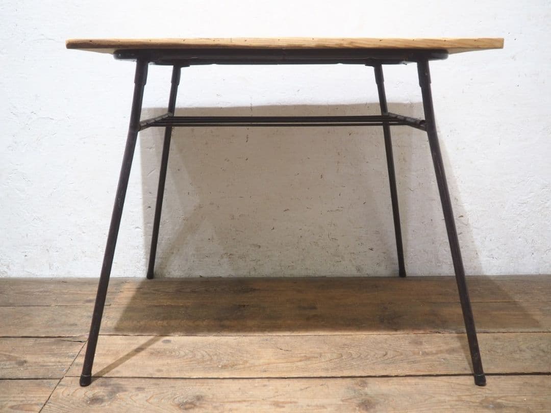 1400 ビンテージ　折りたたみ式　古い鉄脚テーブル　レトロ　展示台　工業系