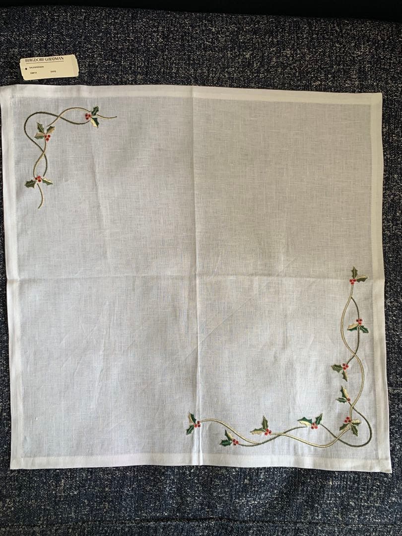 ナプキン 6枚セット テーブルリネン クリスマス 刺繍