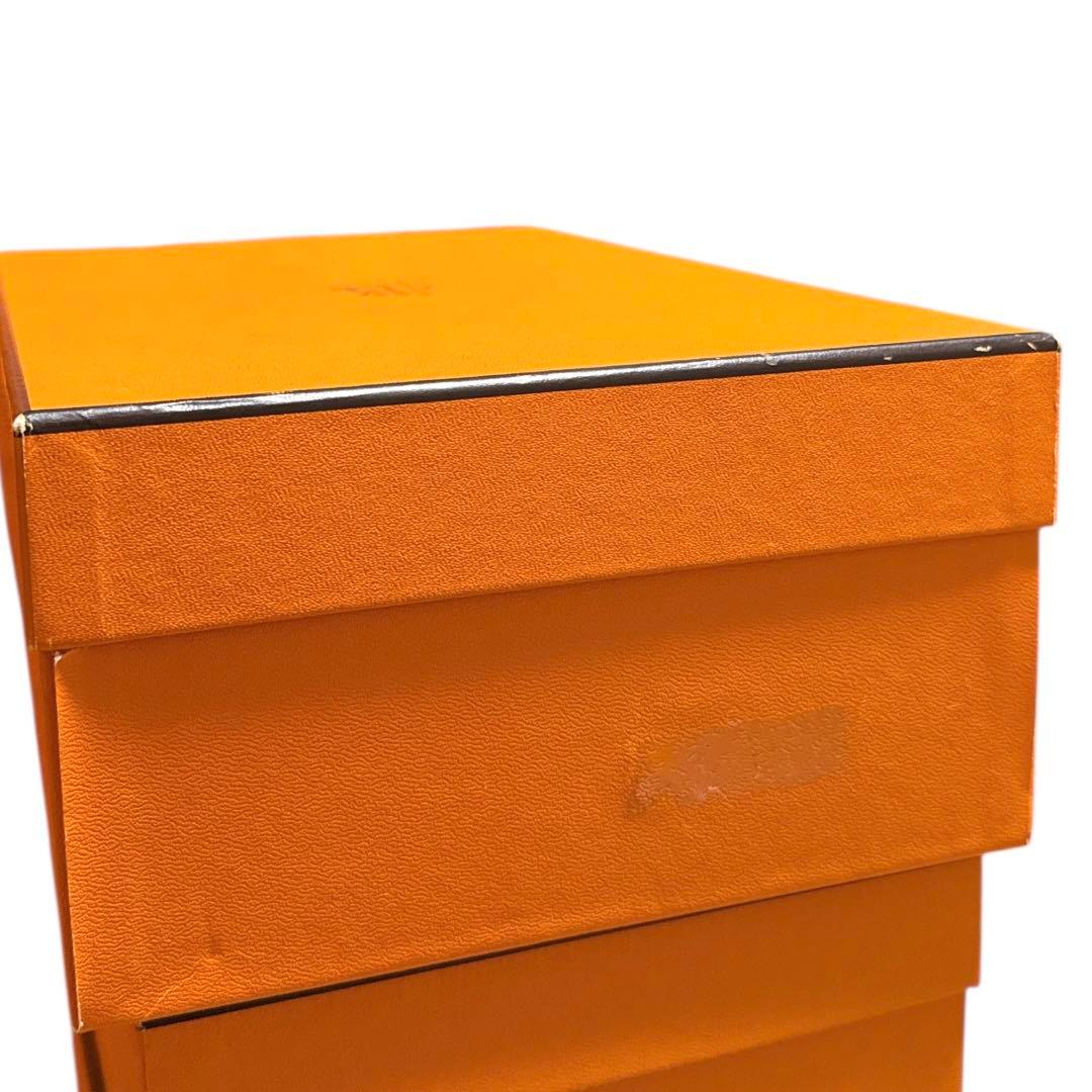 HERMES ブラック ヒール ローファー Hロゴ付き 箱付き