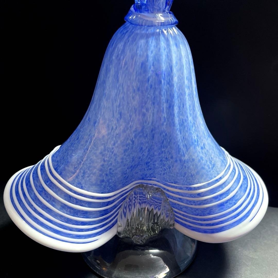 ムラーノ　ベネチアングラス　金彩付き　ブルーガラス人形　ペア　フィギュリン