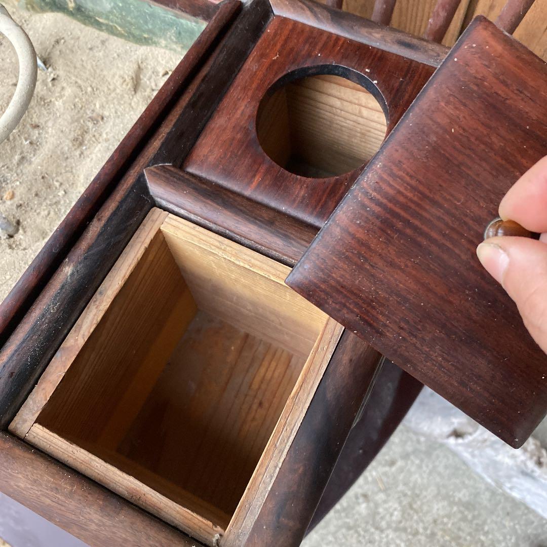 長火鉢　箱火鉢　小型　アンティーク　煙管　骨董