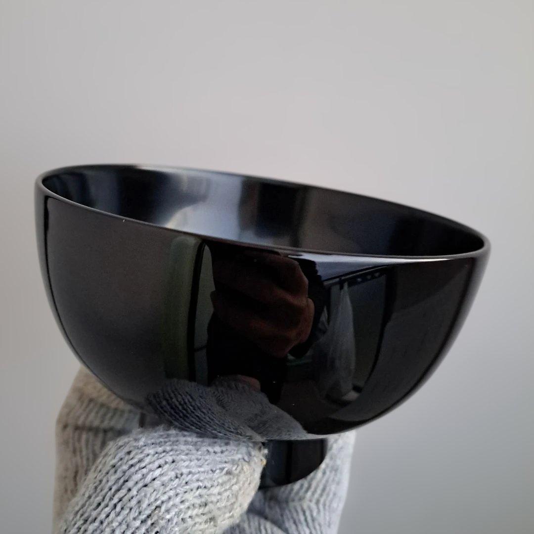 【輪島塗　沈金\"牡丹彫　御吸物椀×5客】布着本堅地　黒塗　未使用品