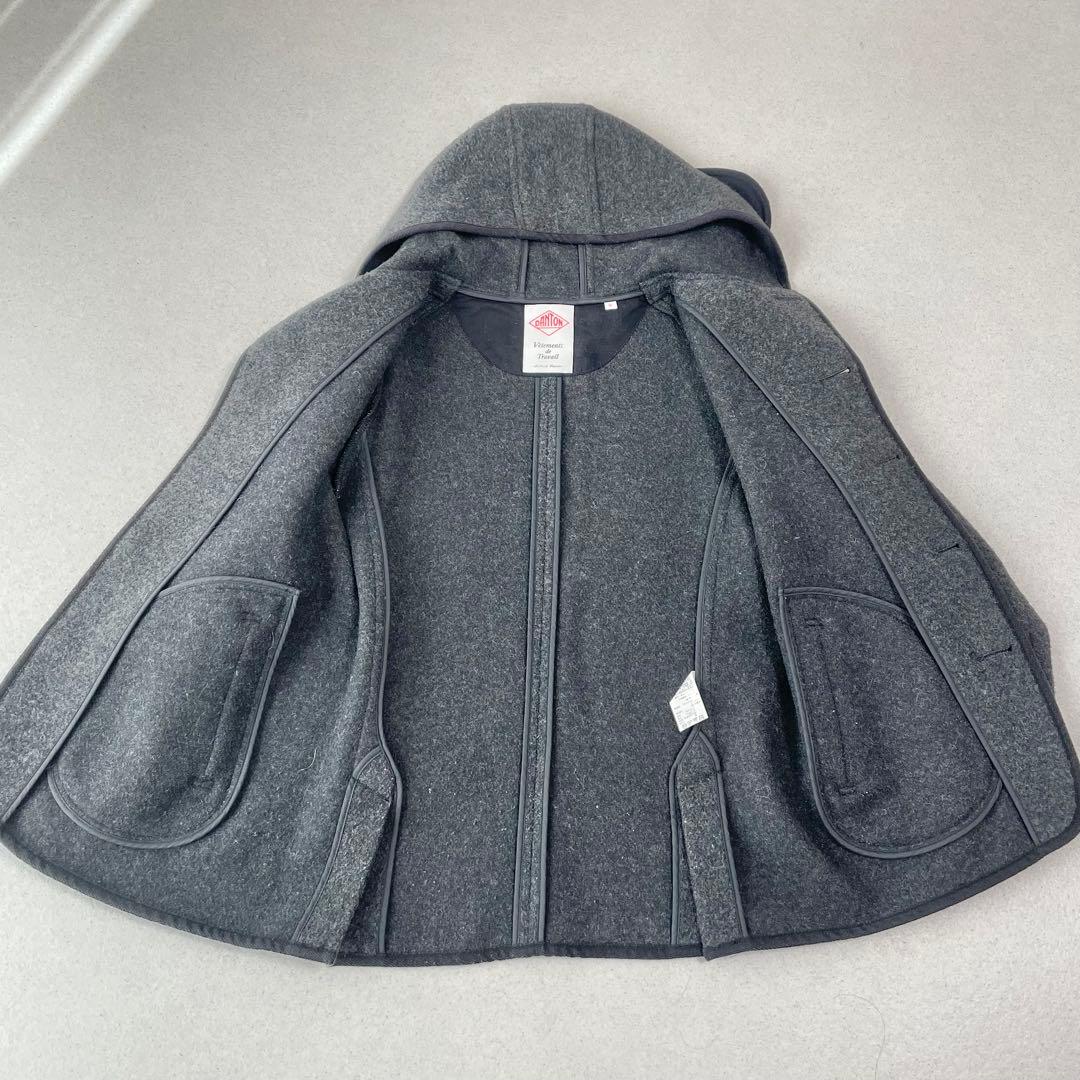 DANTON ダントン フード付き ウールモッサコート チャコールグレー 40