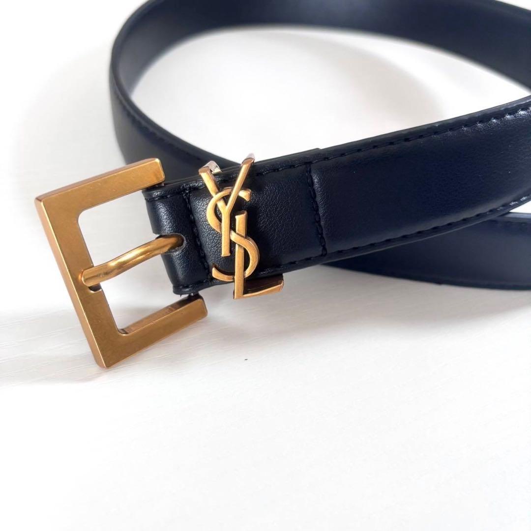 YSL ゴールド ロゴ ベルト レザー