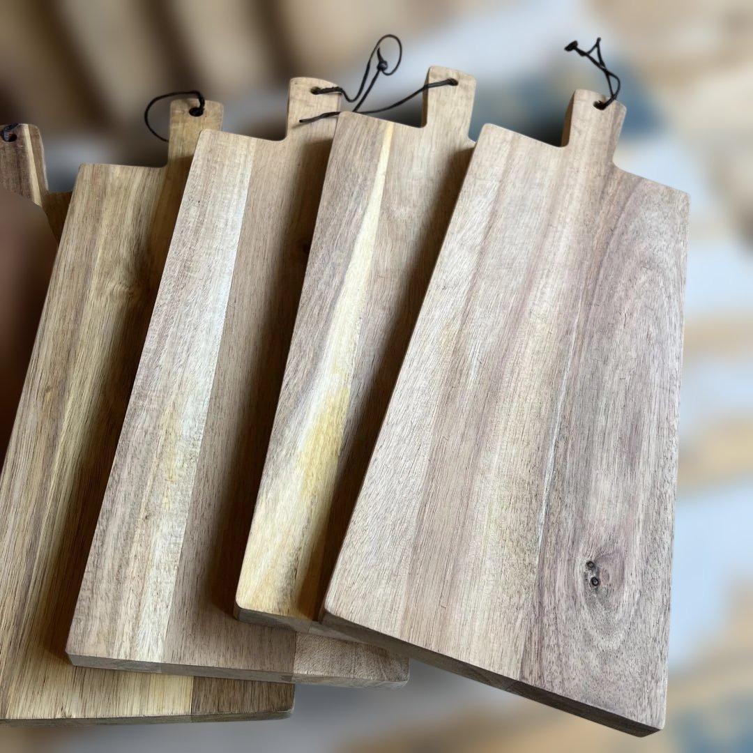 木製カッティングボードハンドル付き12枚セット