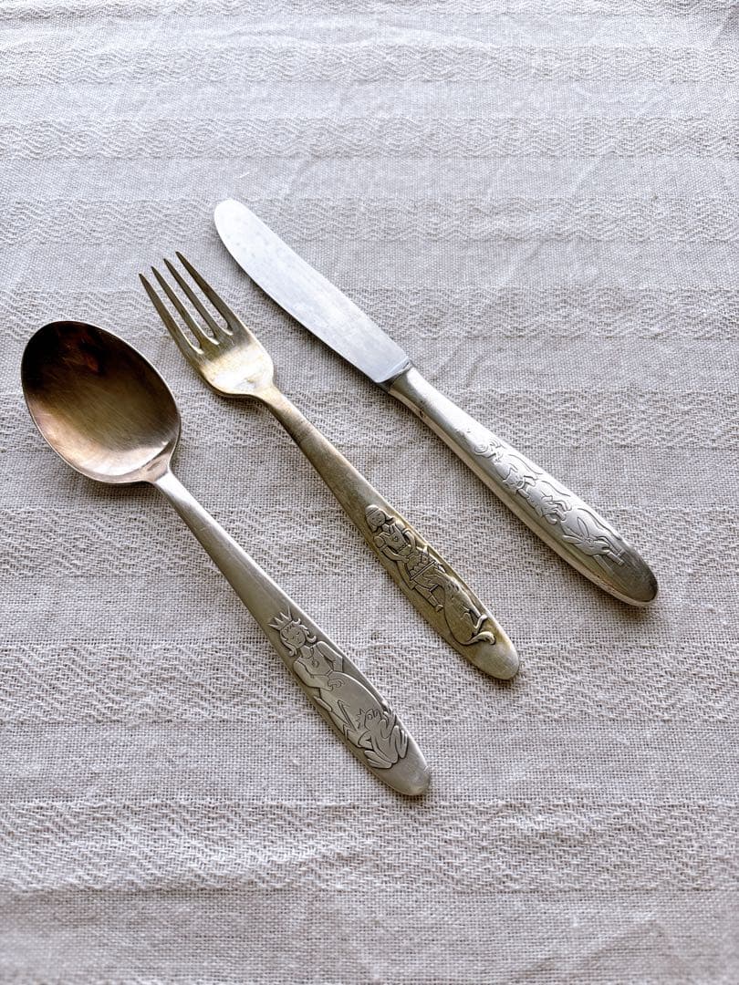 フランスブロカント　幼児洗礼カトラリーセット